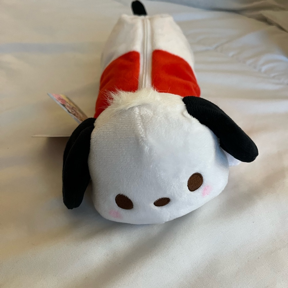 Sanrio Plush Pochacco Pencil Case - Red and White